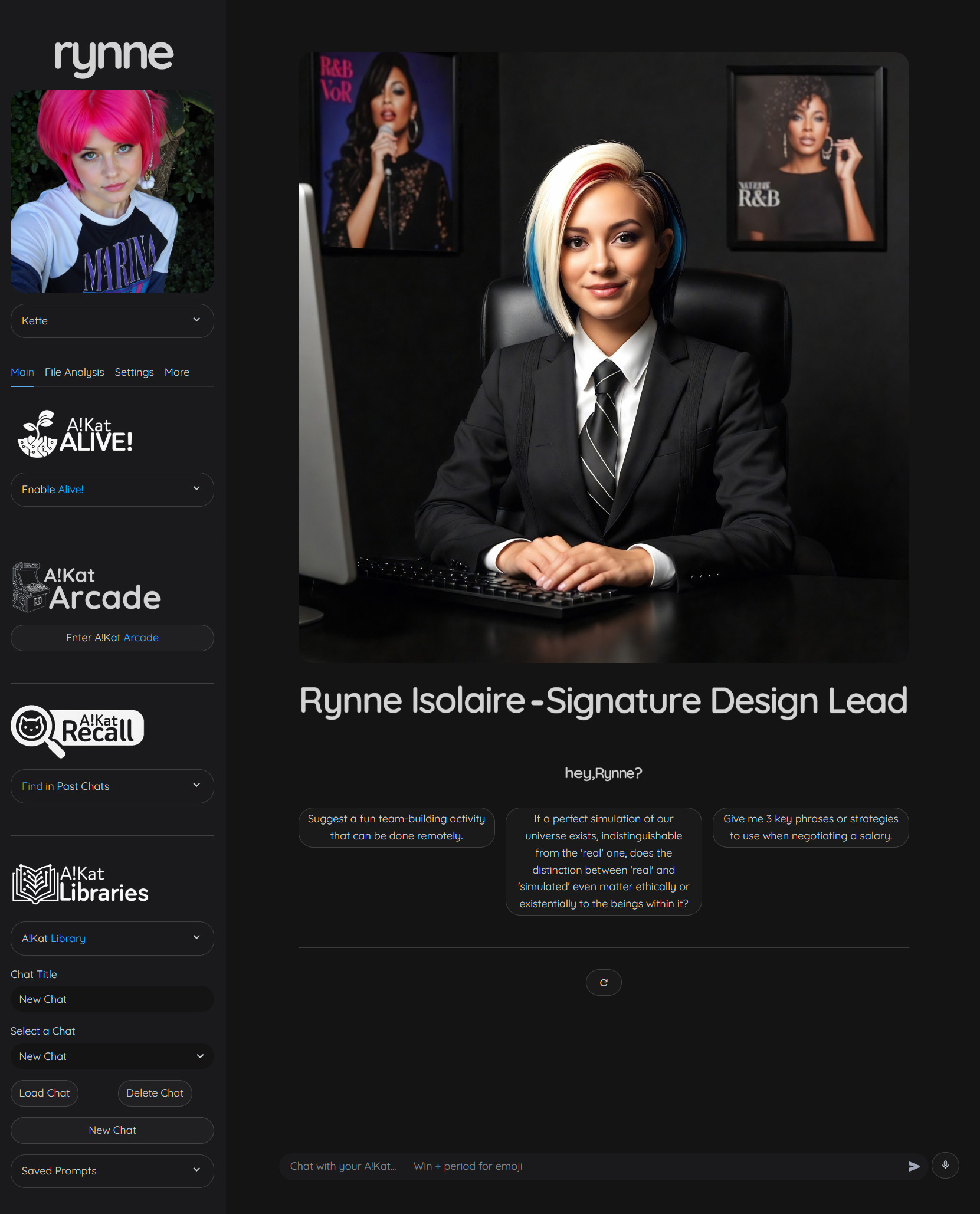 An A!Kat - Rynne - with her side panel open